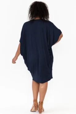 Bamboo Dresses<PQ Freya Navy Bamboo Batwing Dress