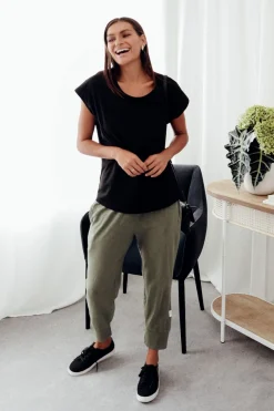 Pants<Elm Fundamental Brunch Khaki Cotton Pant