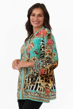 Sleeved Tops<Fashion Spectrum Garden Delight Silk Sequin Top