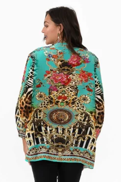 Sleeved Tops<Fashion Spectrum Garden Delight Silk Sequin Top