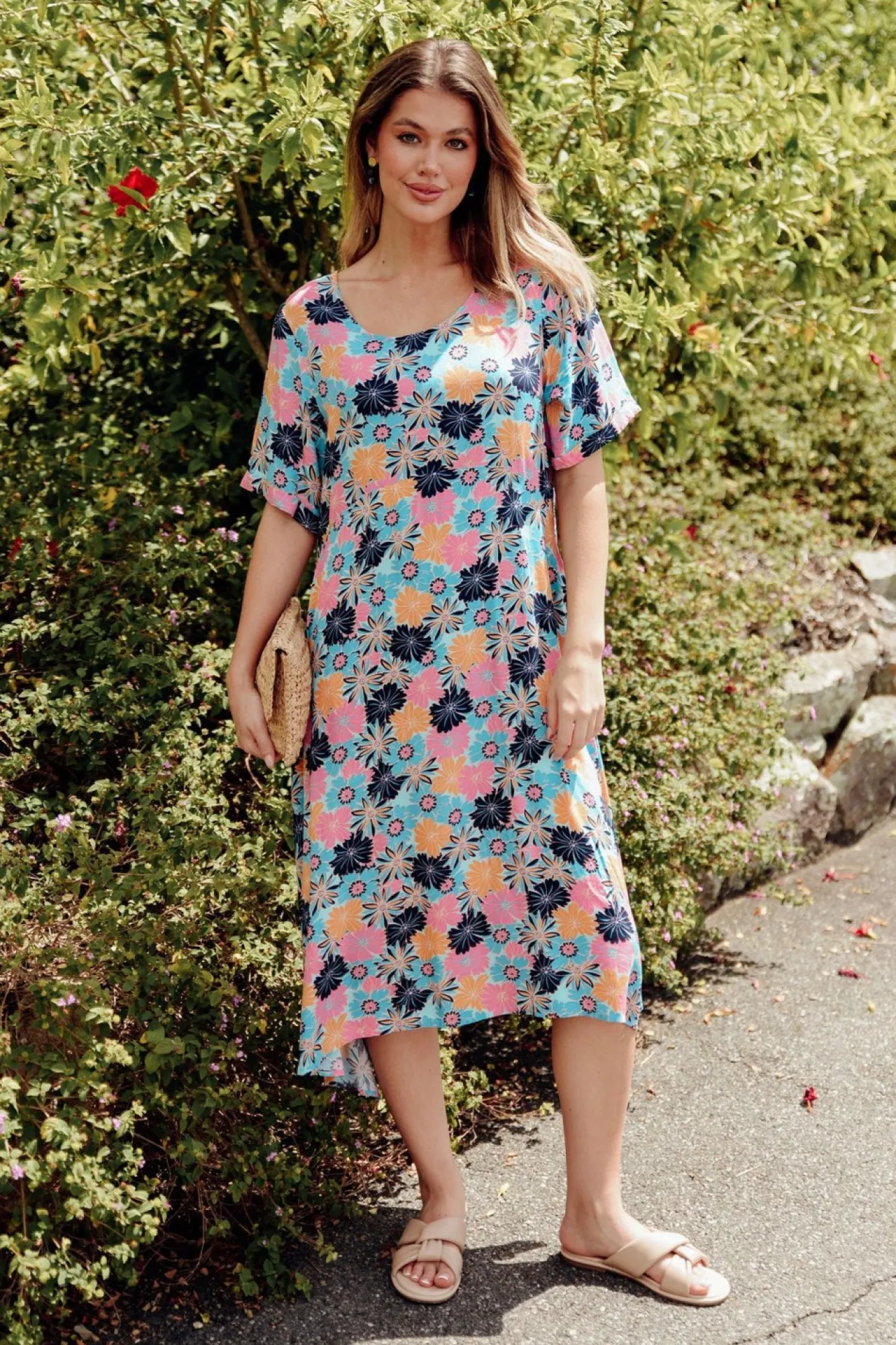Below Knee Dresses<Slate the Label Geneva Navy Floral Dress