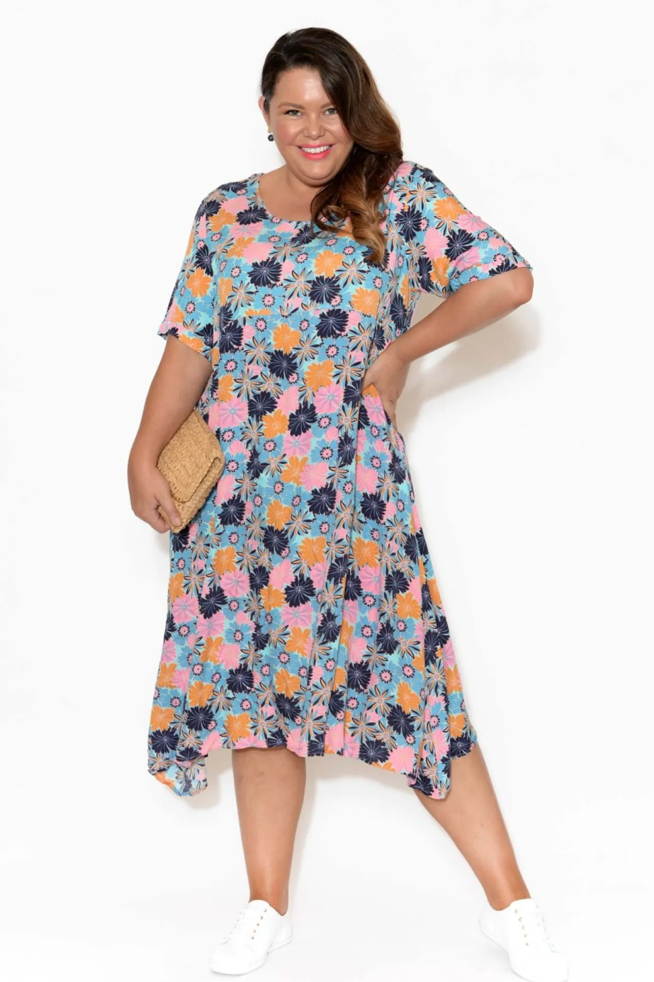 Below Knee Dresses<Slate the Label Geneva Navy Floral Dress