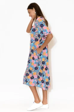 Below Knee Dresses<Slate the Label Geneva Navy Floral Dress