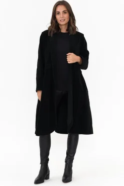 Jackets<Frederic Genevieve Black Velvet Coat