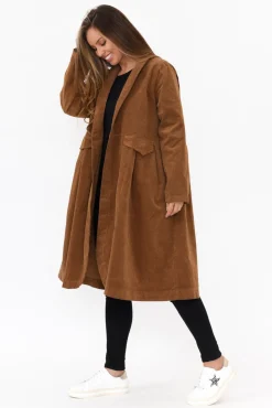 Jackets<Frederic Genevieve Brown Velvet Coat