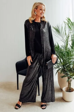 Cardigans<Wednesday Lulu Gina Black Sequin Jacket