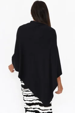 Ponchos<Tirelli Gisele Black Button Up Poncho