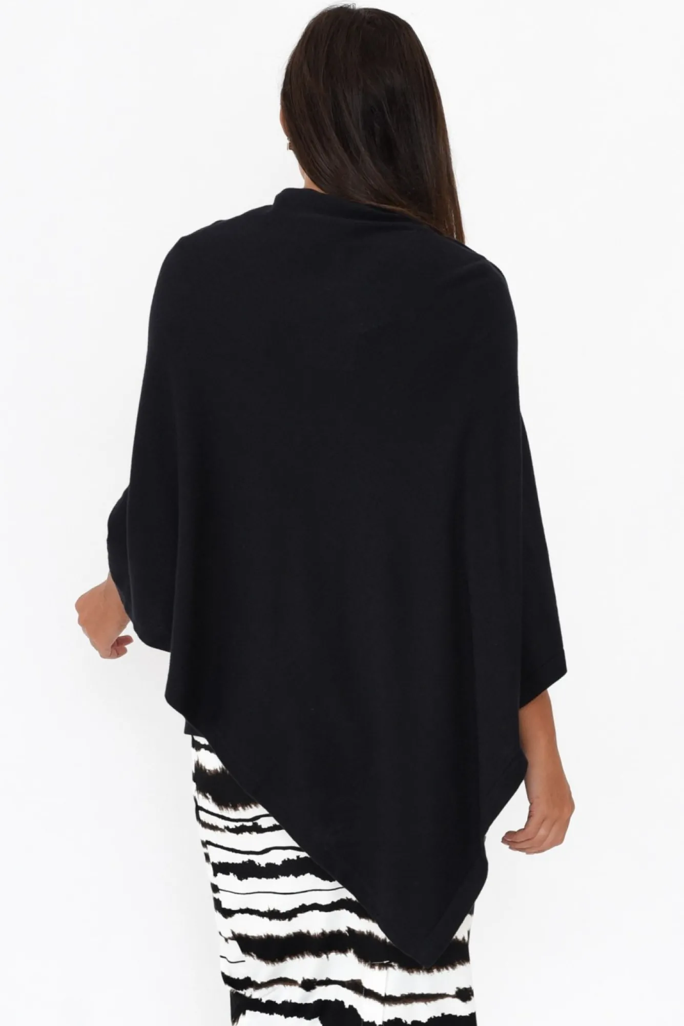 Ponchos<Tirelli Gisele Black Button Up Poncho