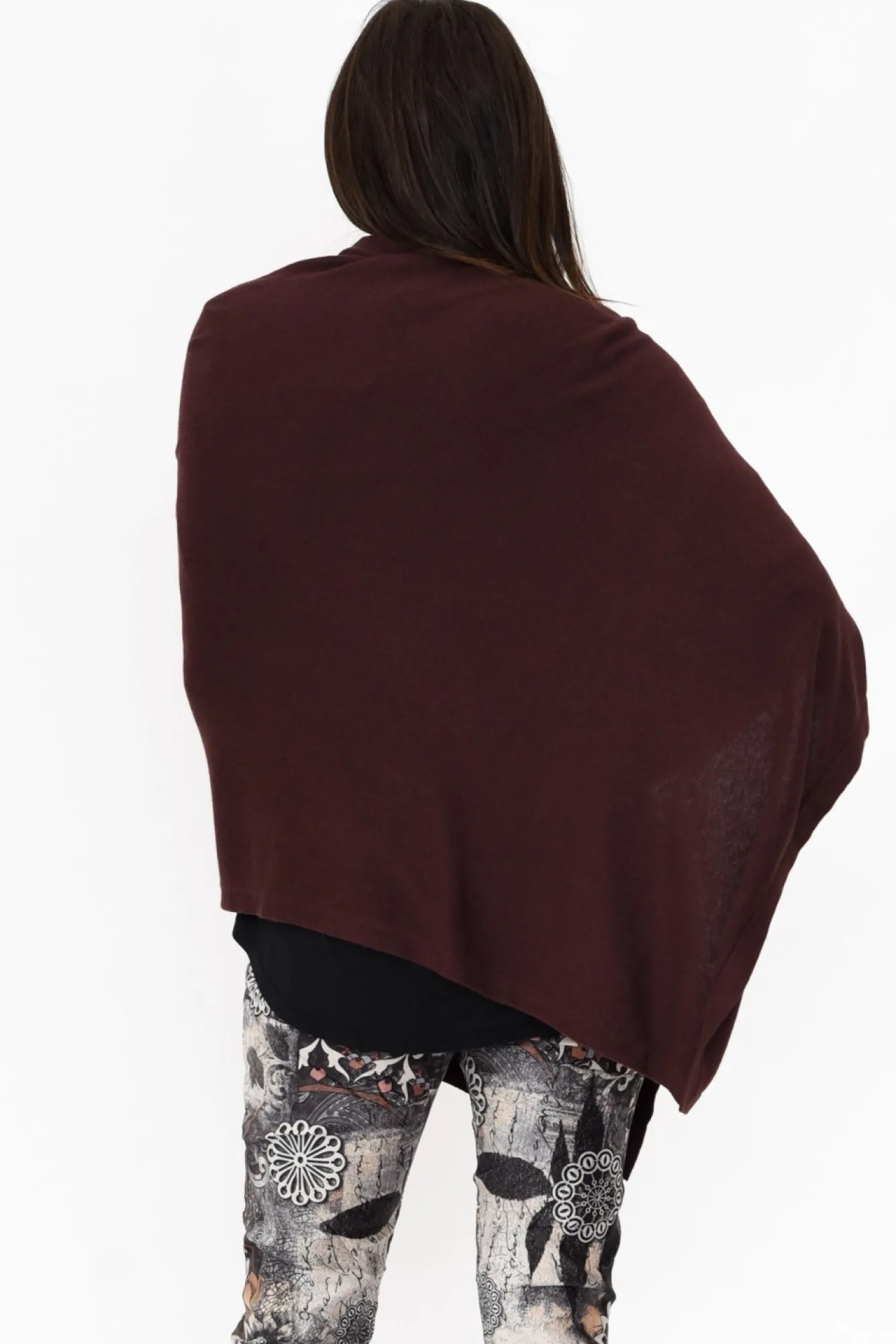 Ponchos<Tirelli Gisele Brown Button Up Poncho