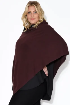 Ponchos<Tirelli Gisele Brown Button Up Poncho