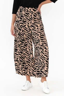 Pants<Willow Tree Grant Brown Abstract Wide Leg Pant