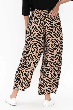 Pants<Willow Tree Grant Brown Abstract Wide Leg Pant