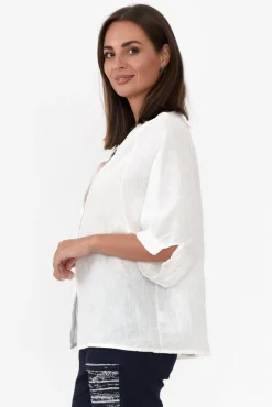 Linen Tops<Worthier Grayson White Linen Top