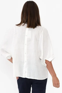 Linen Tops<Worthier Grayson White Linen Top