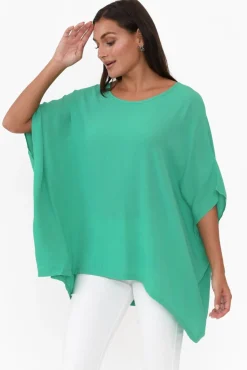 Tunic Tops<Boho Green Drape Top