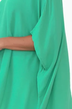 Tunic Tops<Boho Green Drape Top