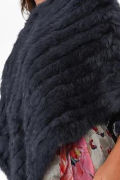 Ponchos<365 Days Greer Navy Fur Poncho