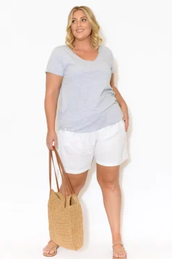 Cotton Tops<Elm Grey Cotton Fundamental Vee Tee