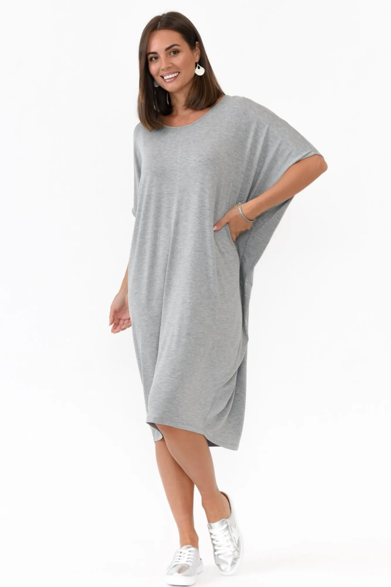 Batwing Dresses<Betty Basics Grey Marle Maui Dress