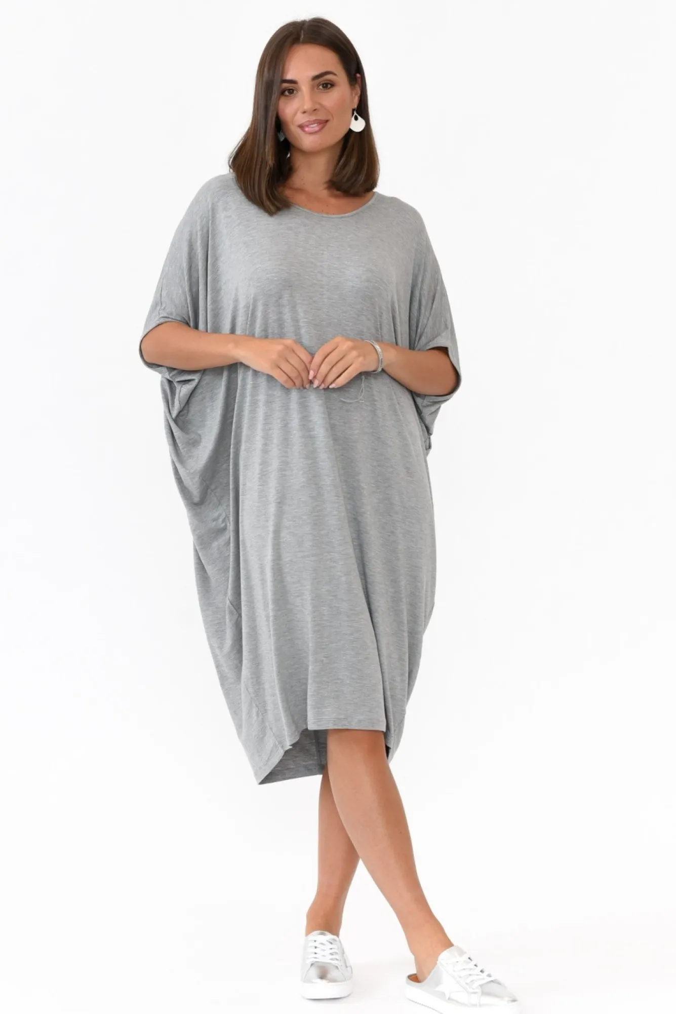 Batwing Dresses<Betty Basics Grey Marle Maui Dress