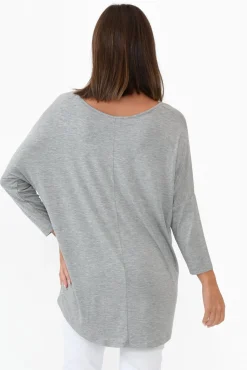 Sleeved Tops<Betty Basics Grey Marle Milan 3/4 Sleeve Top