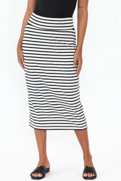 Skirts<Lou Lou Grey Stripe Bamboo Maxi Tube Skirt