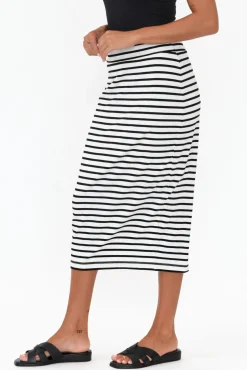 Skirts<Lou Lou Grey Stripe Bamboo Maxi Tube Skirt