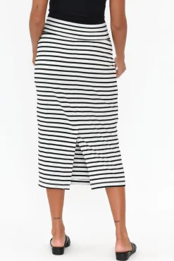 Skirts<Lou Lou Grey Stripe Bamboo Maxi Tube Skirt
