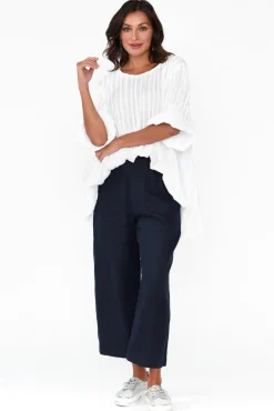 Pants<Gordon Smith Griffin Navy Linen Wide Leg Pant