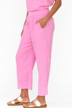 Pants<Gordon Smith Griffin Pink Linen Wide Leg Pant
