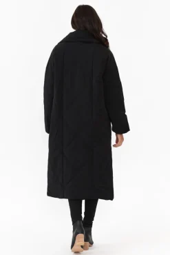 Coats<Tirelli Halle Black Longline Wrap Coat