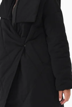 Coats<Tirelli Halle Black Longline Wrap Coat