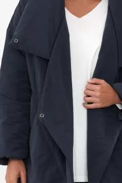 Coats<Tirelli Halle Navy Longline Wrap Coat