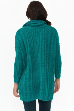 Knitwear<Cafe Latte Hamlin Blue Roll Neck Jumper