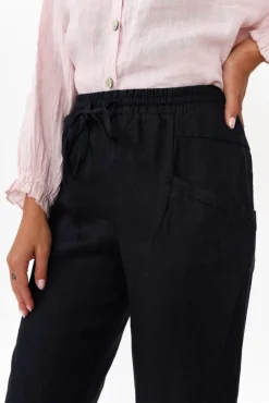 Pants<Silver Wishes Hardy Navy Linen Drawstring Pant