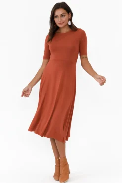 Bamboo Dresses<Bamboo Body Harmony Rust Bamboo Dress