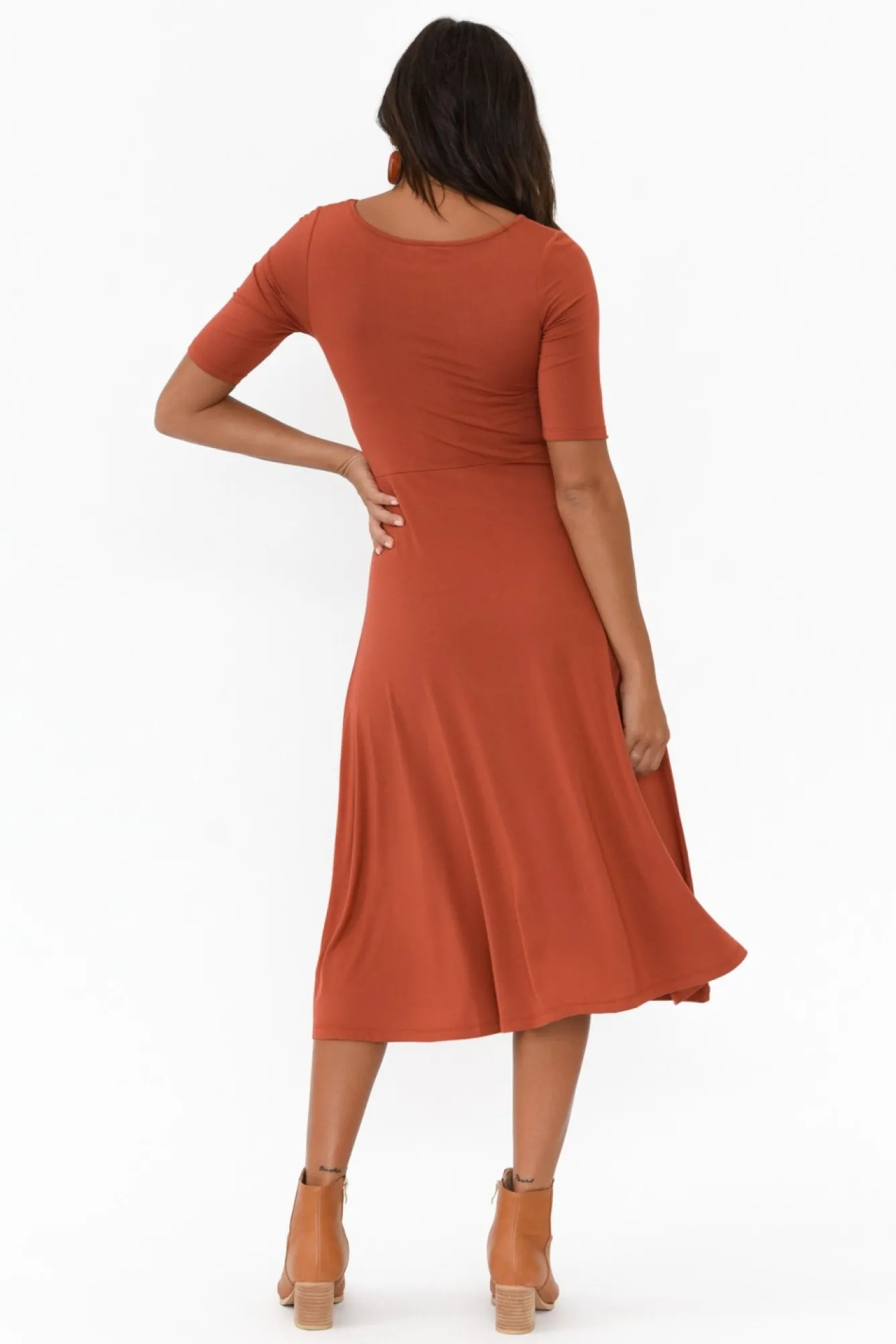 Bamboo Dresses<Bamboo Body Harmony Rust Bamboo Dress