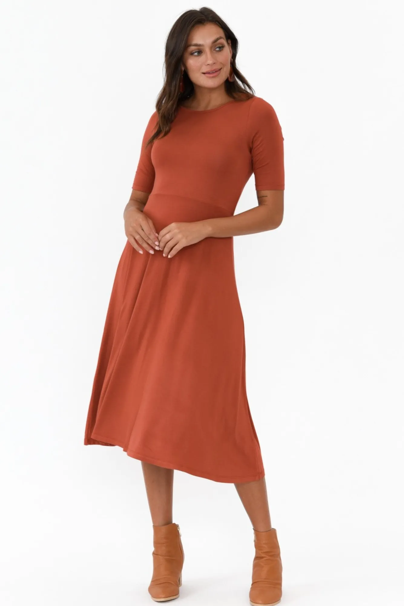 Bamboo Dresses<Bamboo Body Harmony Rust Bamboo Dress