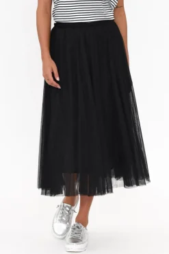 Skirts<Silver Wishes Harrison Black Tulle Skirt