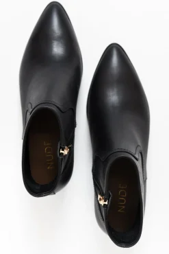Boots<Nude Shoes Haven Black Leather Ankle Boot