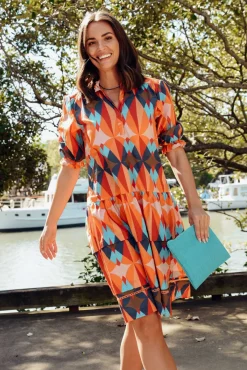 Cotton Dresses<Maude Vivante Hayes Kaleidoscope Cotton Poplin Dress