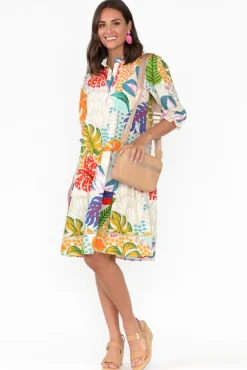 Cotton Dresses<Maude Vivante Hayes Vanilla Forest Cotton Poplin Dress