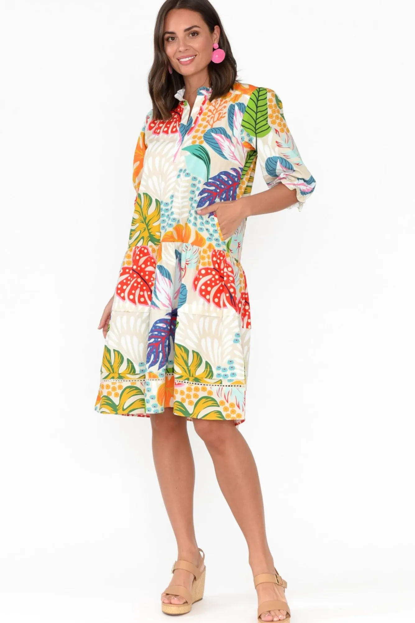 Cotton Dresses<Maude Vivante Hayes Vanilla Forest Cotton Poplin Dress