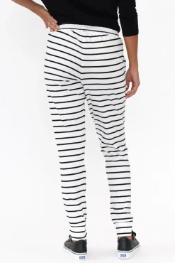 Pants<Betty Basics Heidi Black Stripe Cuffed Jogger Pant
