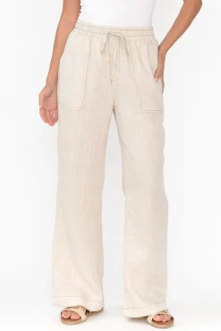Pants<Label Of Love Hester Beige Linen Pocket Pant