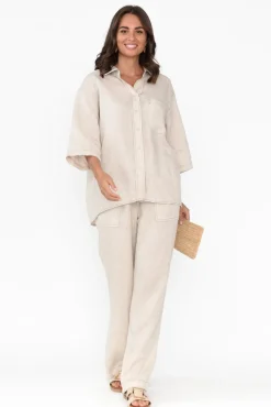 Pants<Label Of Love Hester Beige Linen Pocket Pant