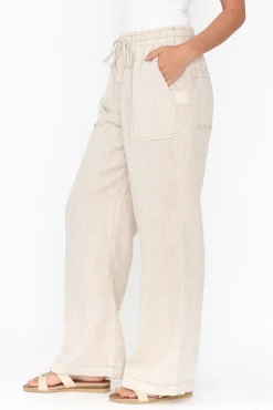 Pants<Label Of Love Hester Beige Linen Pocket Pant