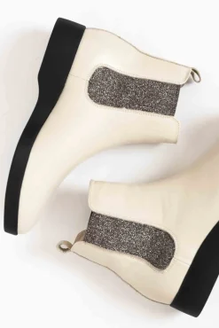 Boots<Alfie and Evie Hoddle Cream Leather Ankle Boot