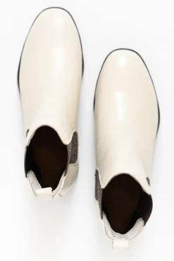 Boots<Alfie and Evie Hoddle Cream Leather Ankle Boot