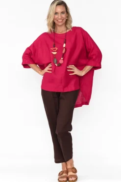 Linen Tops<Tirelli Holden Red Linen Pleat Top